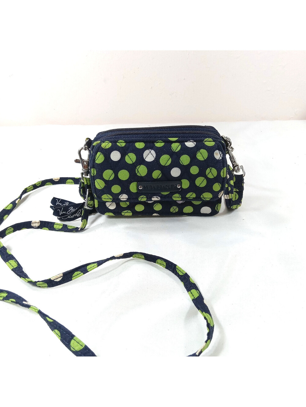 Vera Bradley Crossbody Small Wallet Wristlet Lucky Dots 6" x 3.5" x 2"